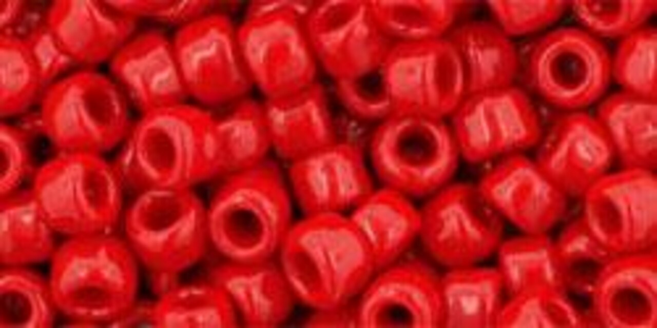 Toho 6/0 Round Japanese Seed Bead, #45, Opaque Pepper Red, 20 grams, 20 grams